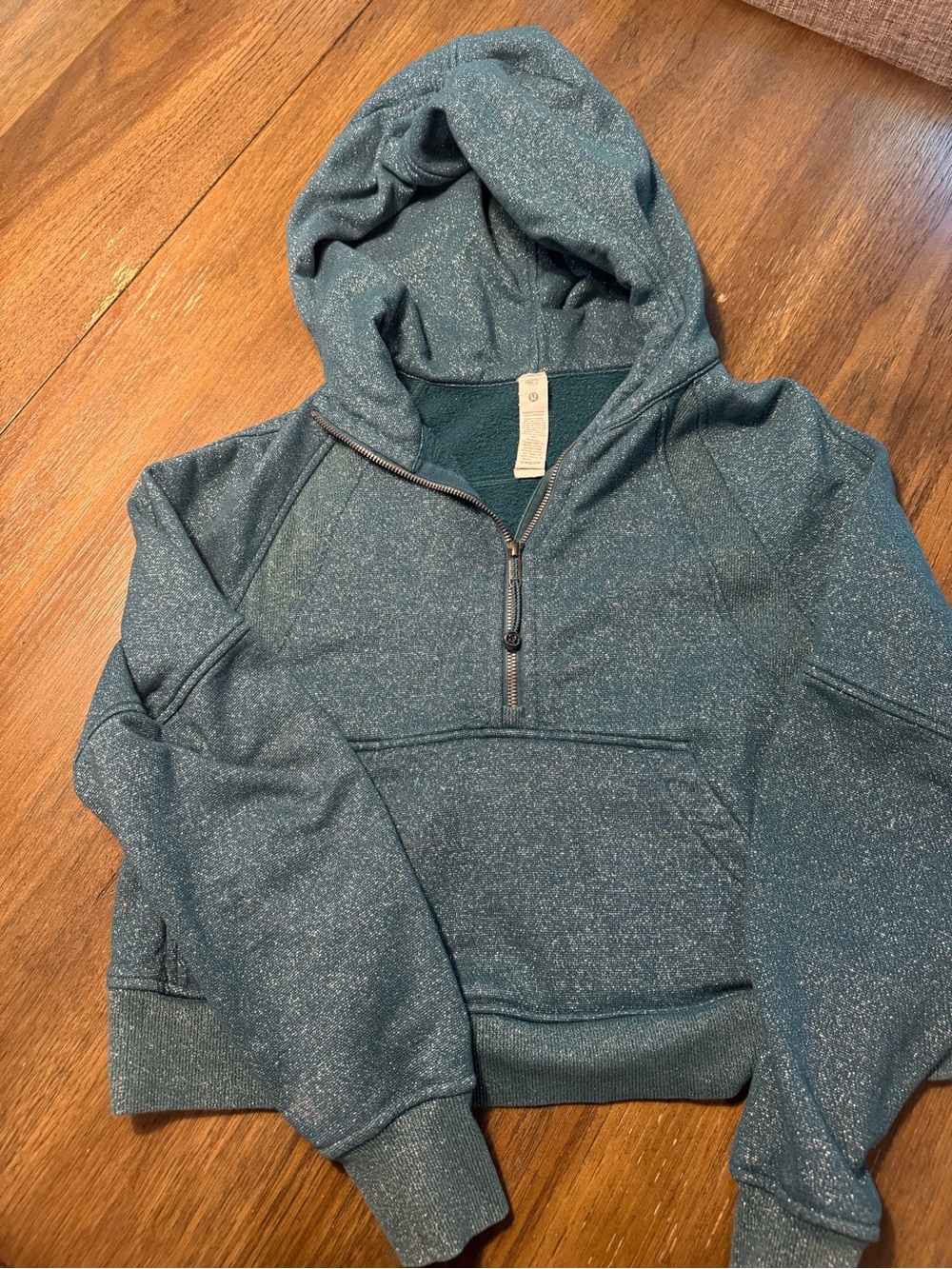 lululemon athletica Teal Quarter-Zip Hoodie Sweater